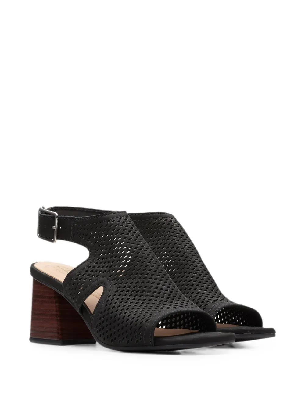 Clarks Originals Siara65 Flow sandalen met geperforeerde details en hak Zwart