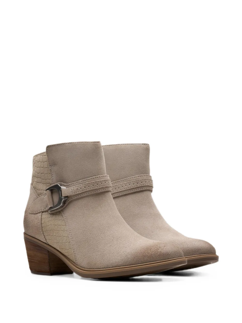 Clarks Originals Neva enkellaarzen met gesp Beige
