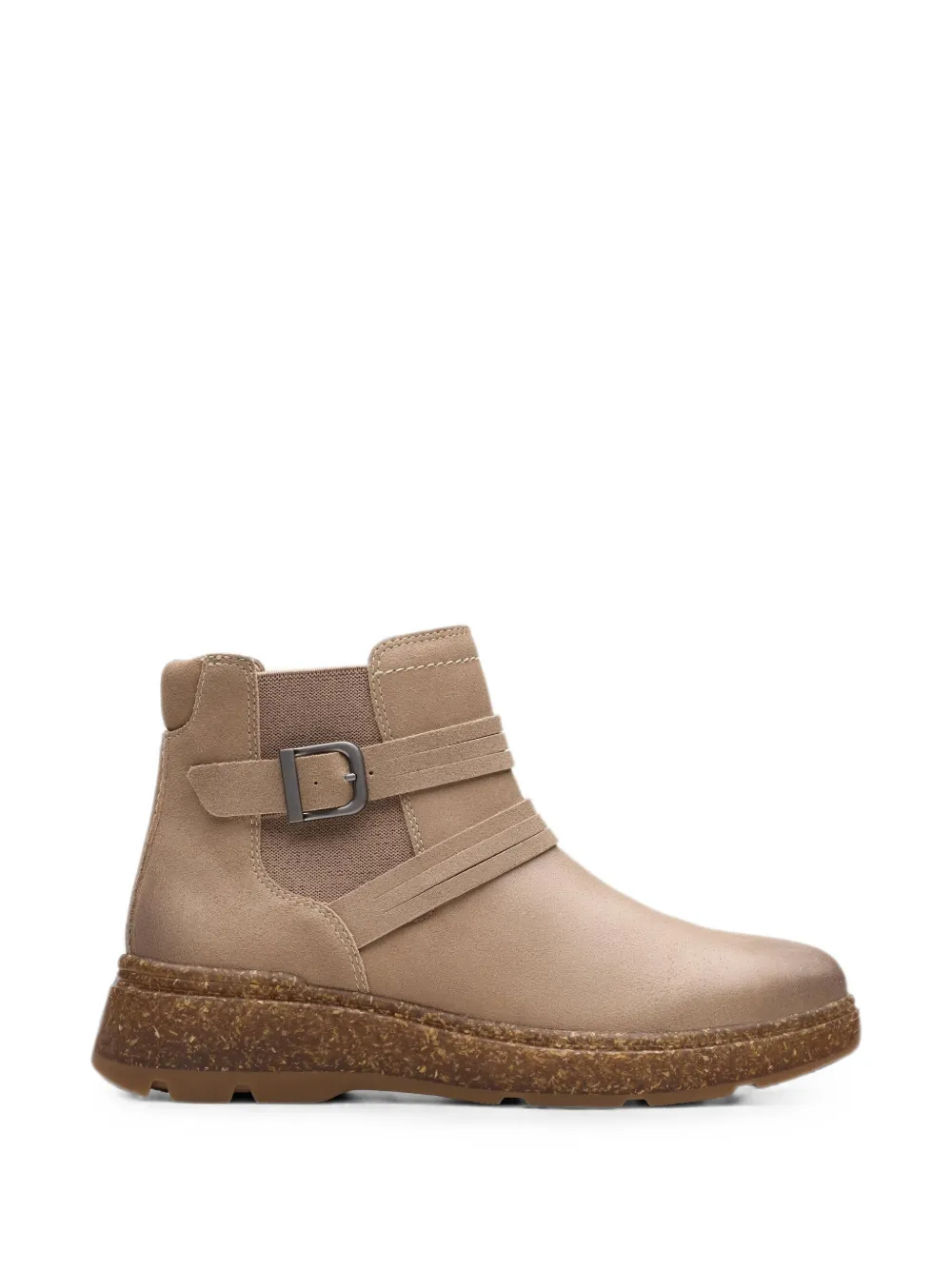 Clarks Originals Noralyn buckle-detail suede ankle boots Beige