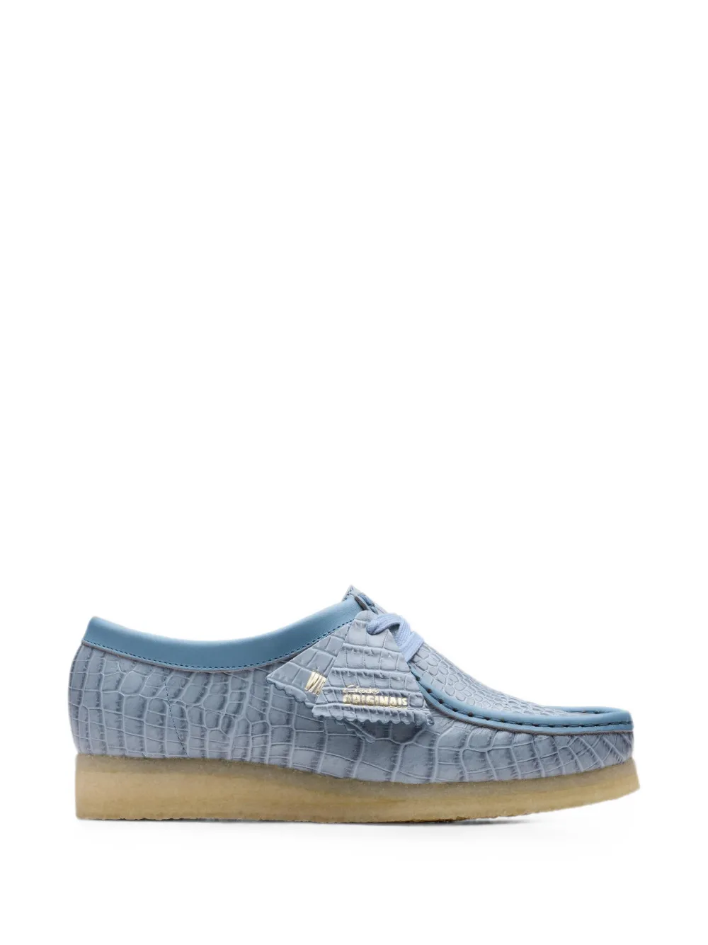 Clarks Originals Wallabee leren derby schoenen met krokodillen-reliëf Blauw