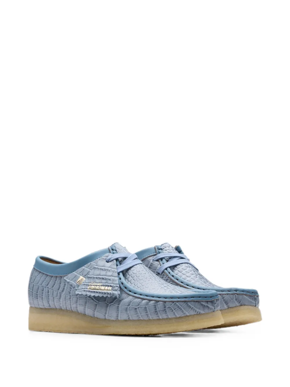 Clarks Originals Wallabee leren derby schoenen met krokodillen-reliëf Blauw