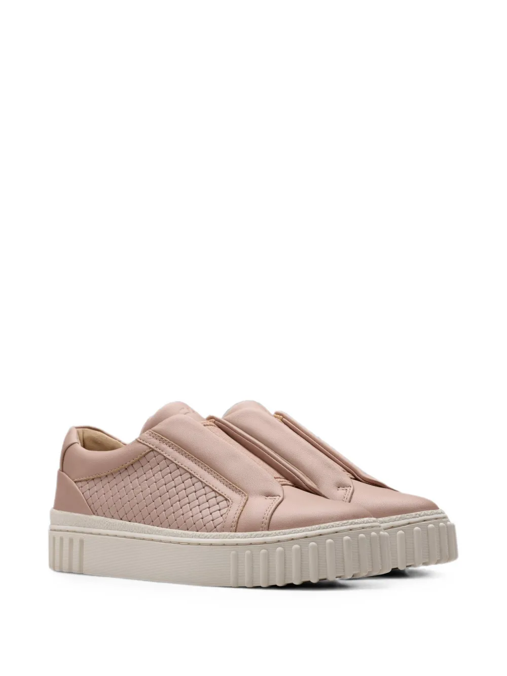 Clarks Originals Mayhill Bay geweven leren sneakers Roze