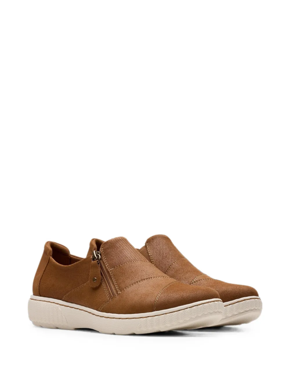 Clarks Originals Caroline Grace suède sneakers met ritssluiting Bruin