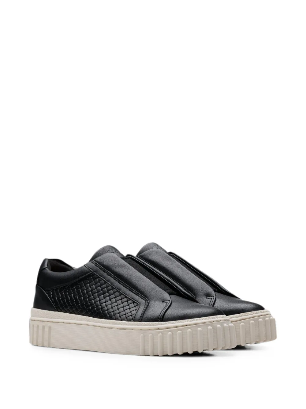 Clarks Originals Mayhill Bay geweven leren sneakers Zwart