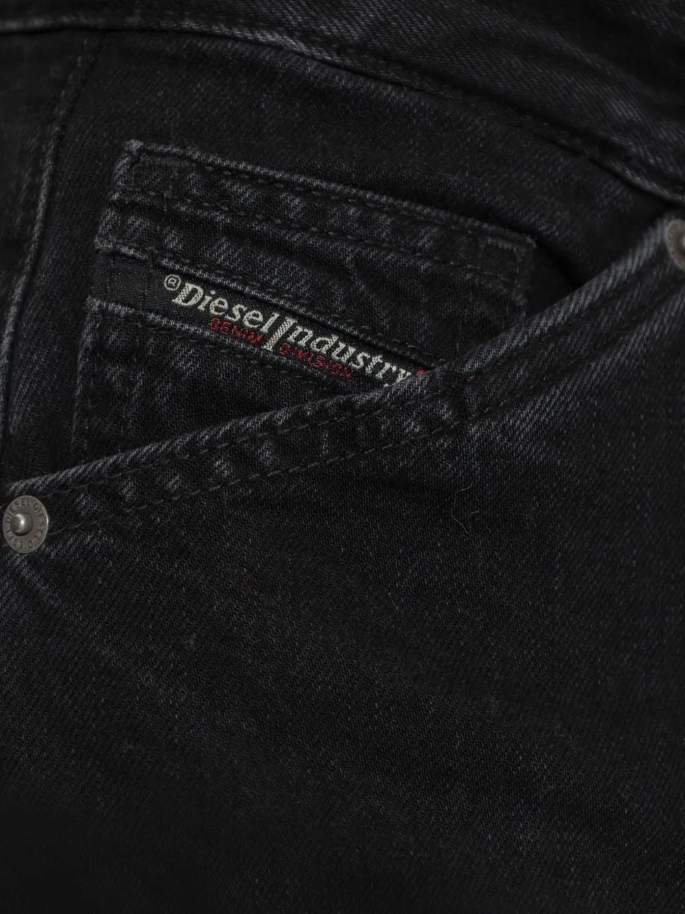 Diesel Denim shorts met plooien Zwart