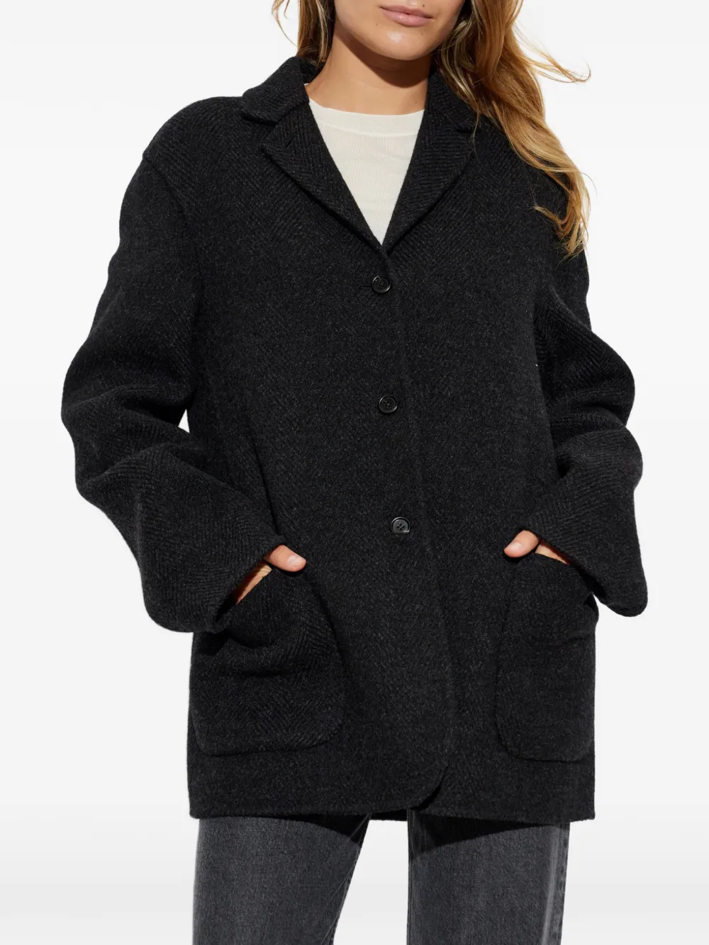 Jil Sander Blazer met visgraatpatroon Zwart
