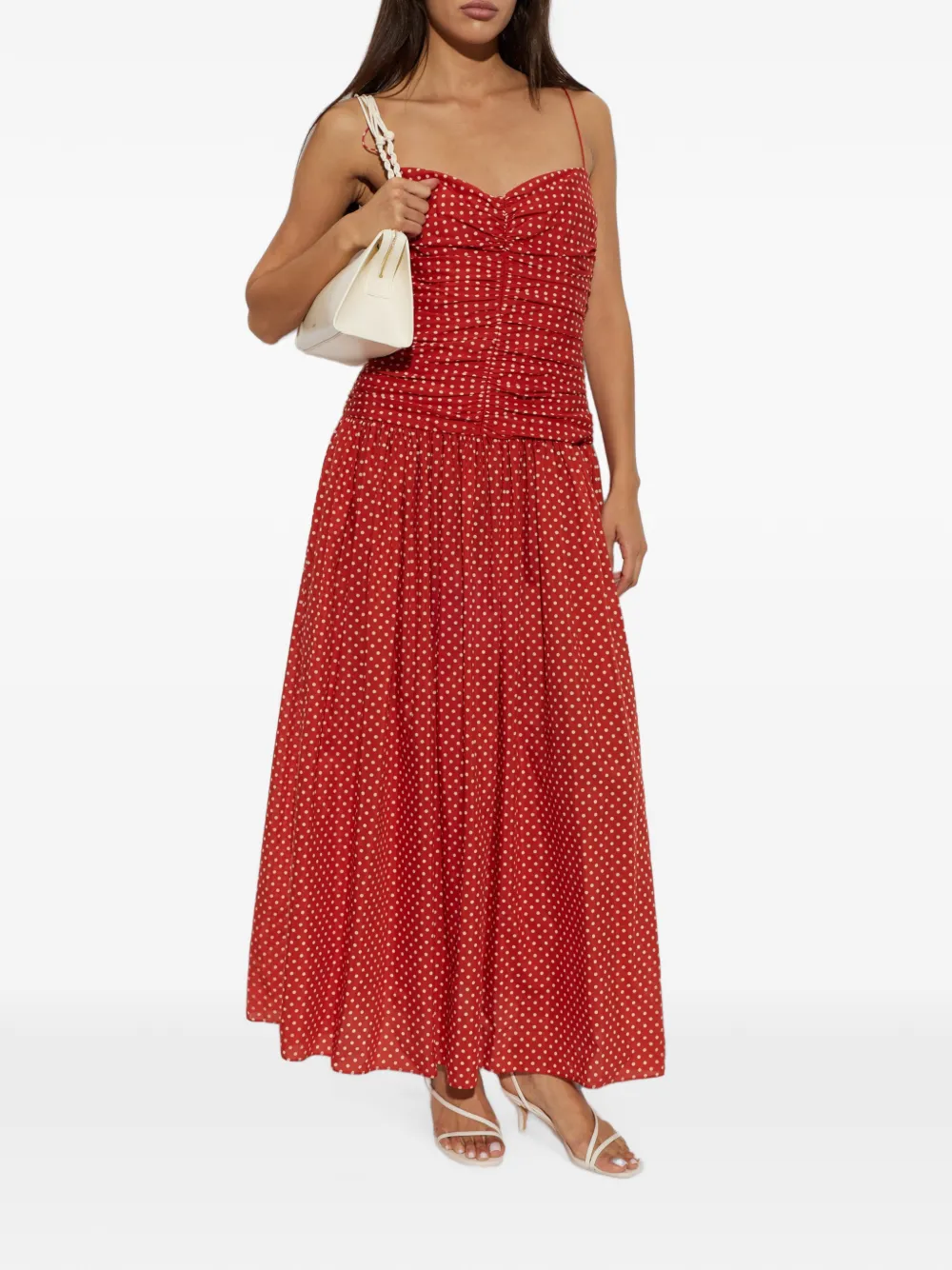 Matteau Midi-jurk met ruches Rood