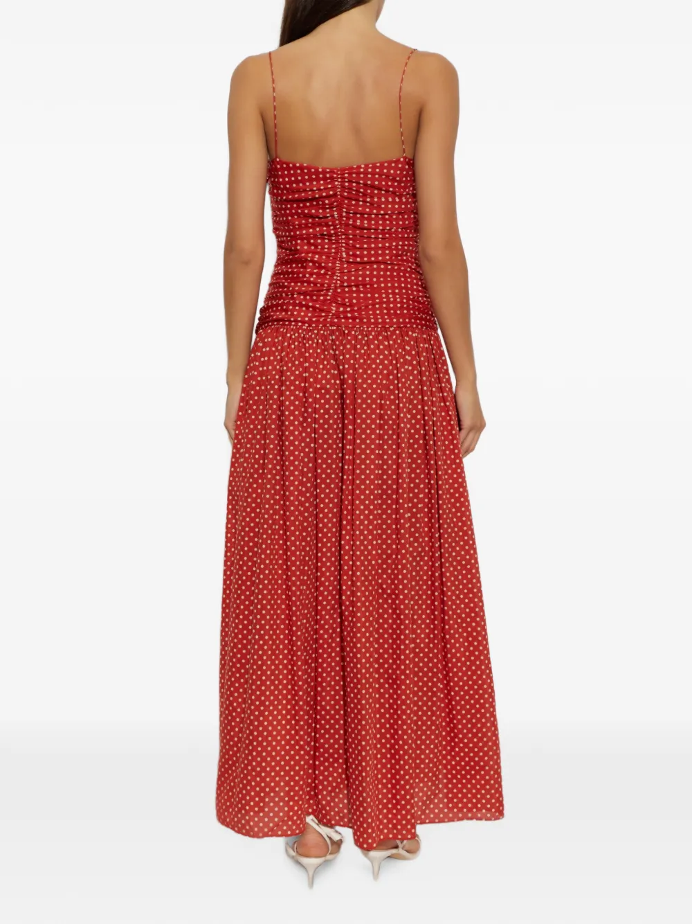 Matteau Midi-jurk met ruches Rood