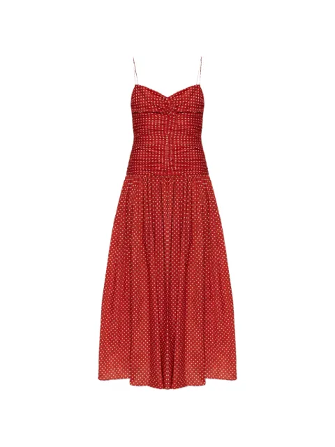 Matteau vestido largo con motivo de lunares