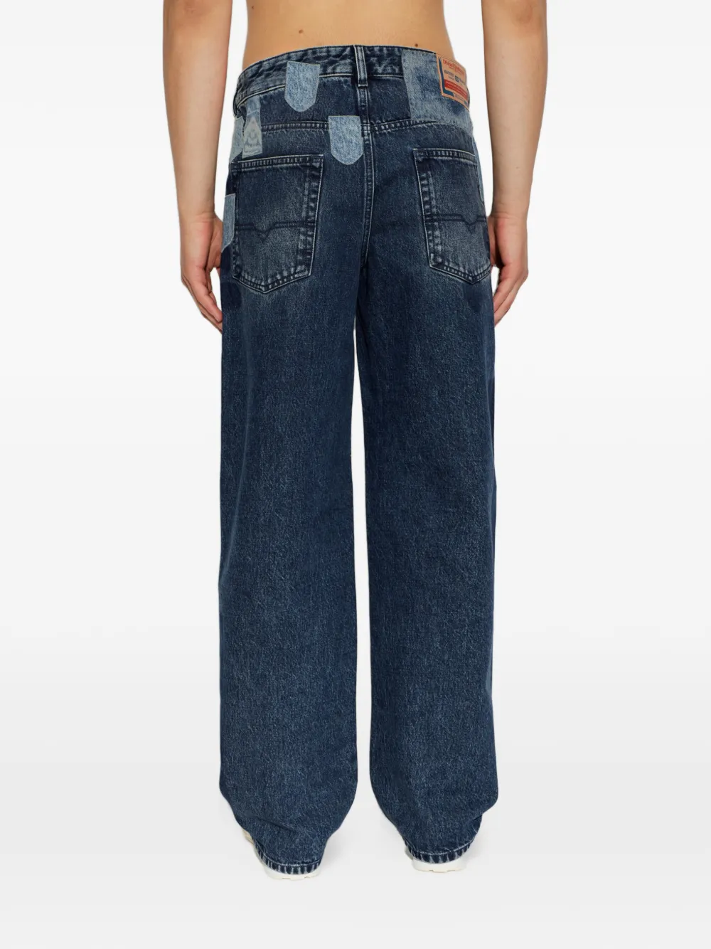 Diesel 2001 D-Macro-S10 jeans met patchwork Blauw