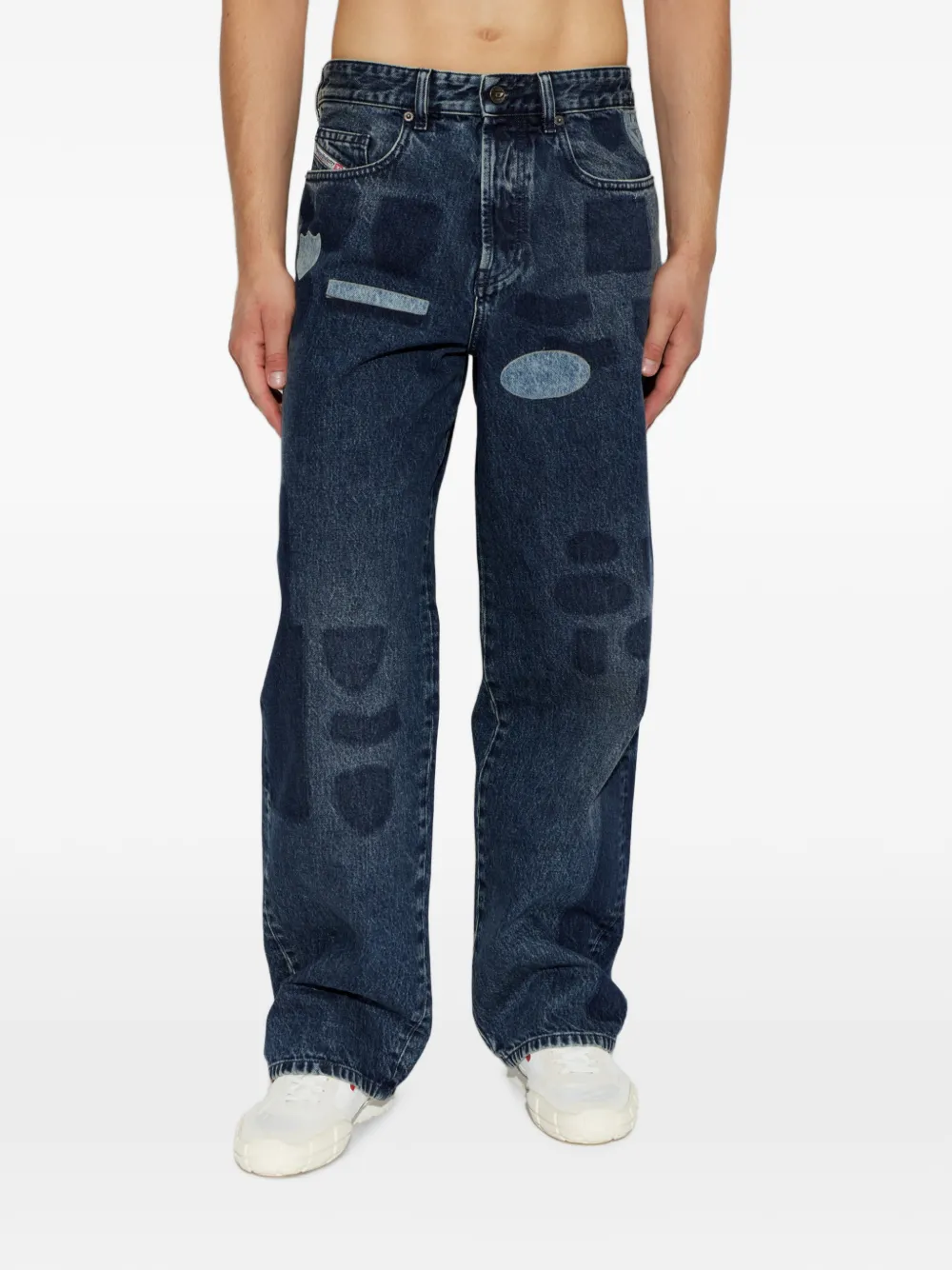 Diesel 2001 D-Macro-S10 jeans met patchwork Blauw