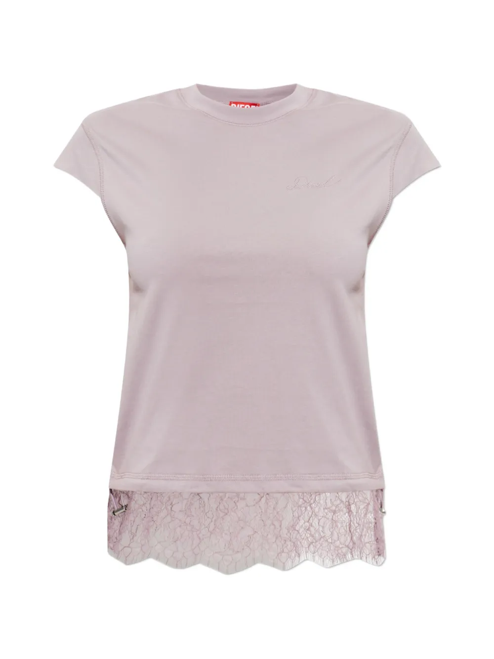 Diesel lace-trim T-shirt - Viola