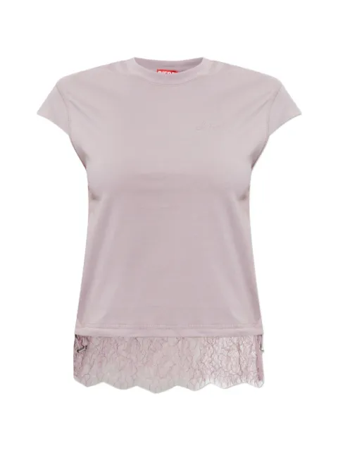 Diesel camiseta con ribete de encaje