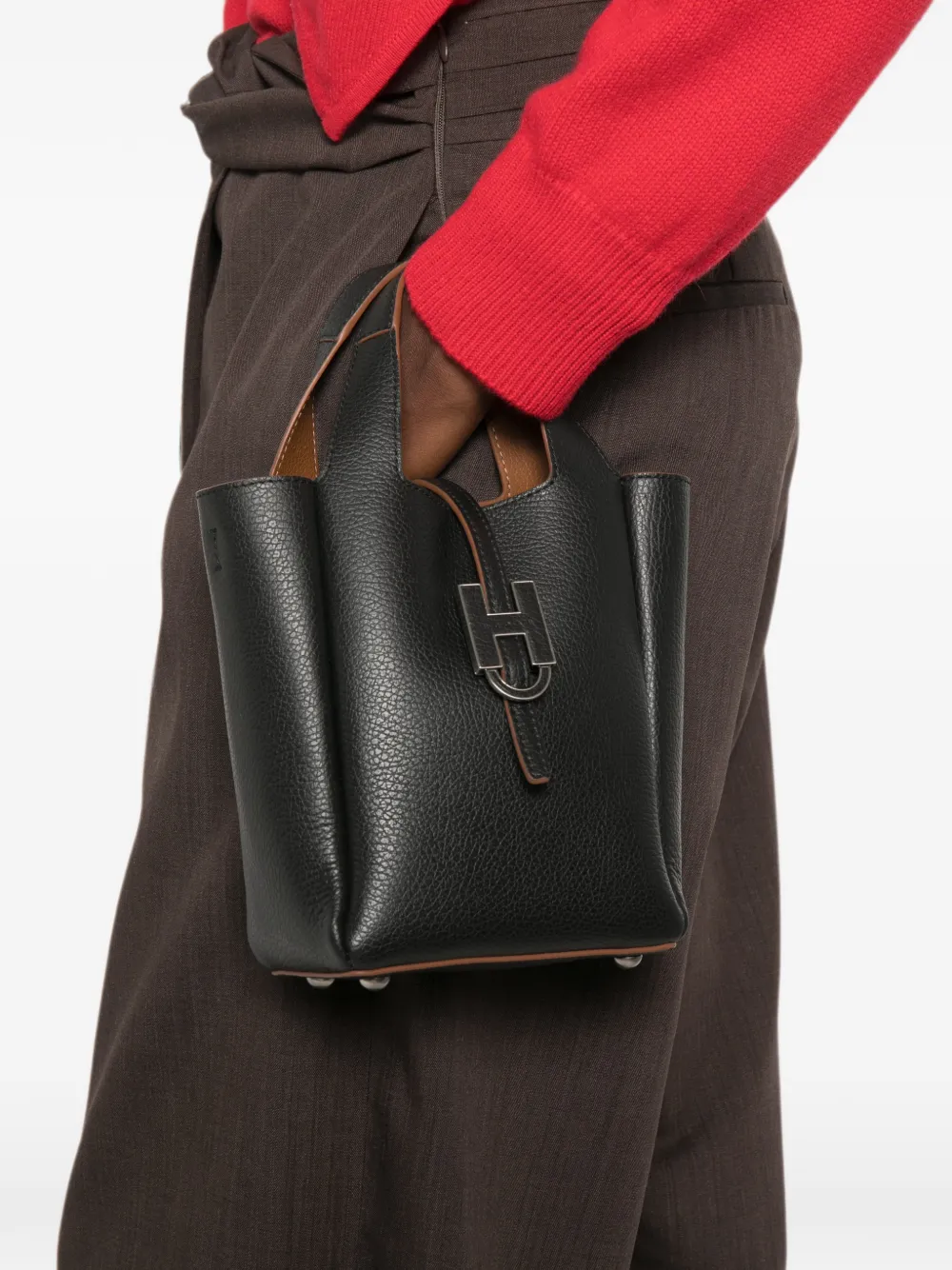 Hogan Shopper met logoplakkaat Zwart