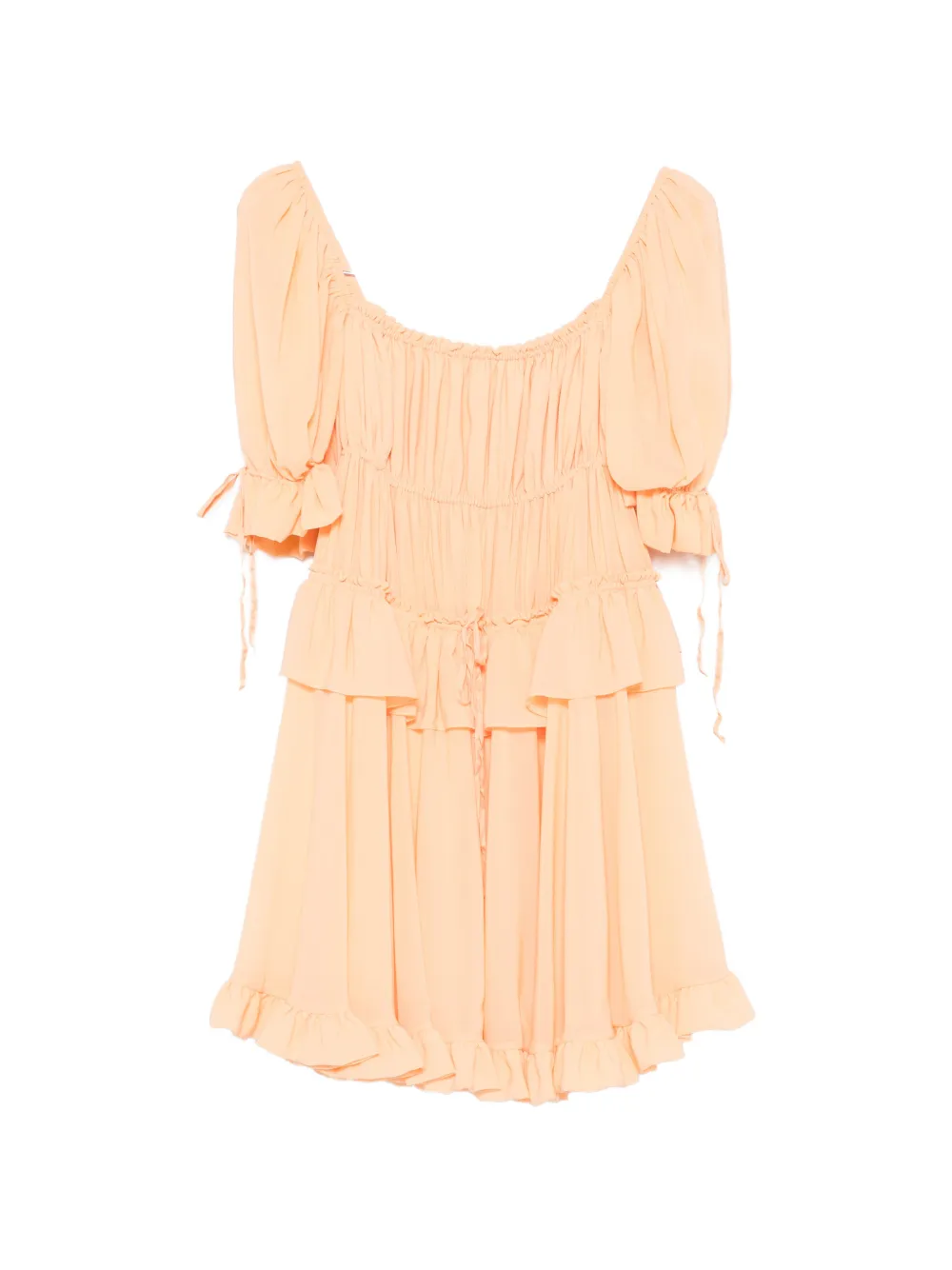 Chloé ruffled tiered mini dress - Orange