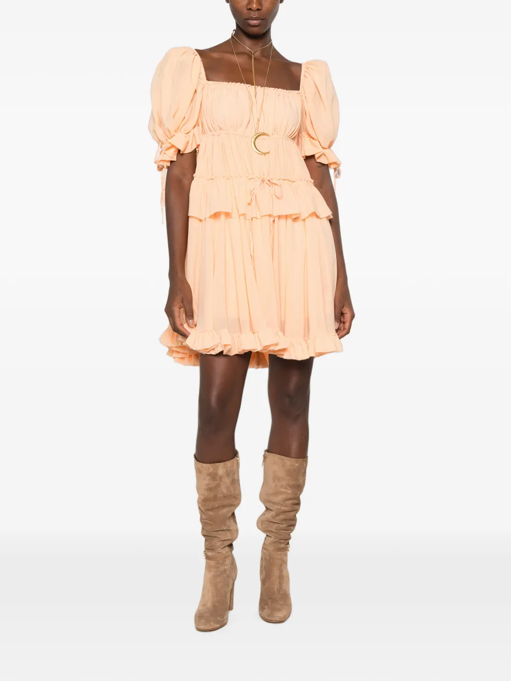 Chloé Mini-jurk met ruches Oranje