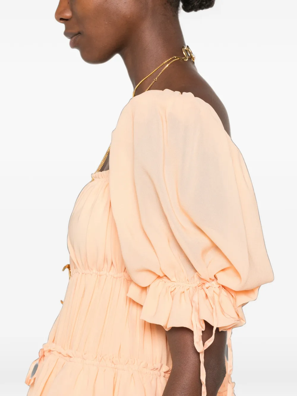 Chloé Mini-jurk met ruches Oranje