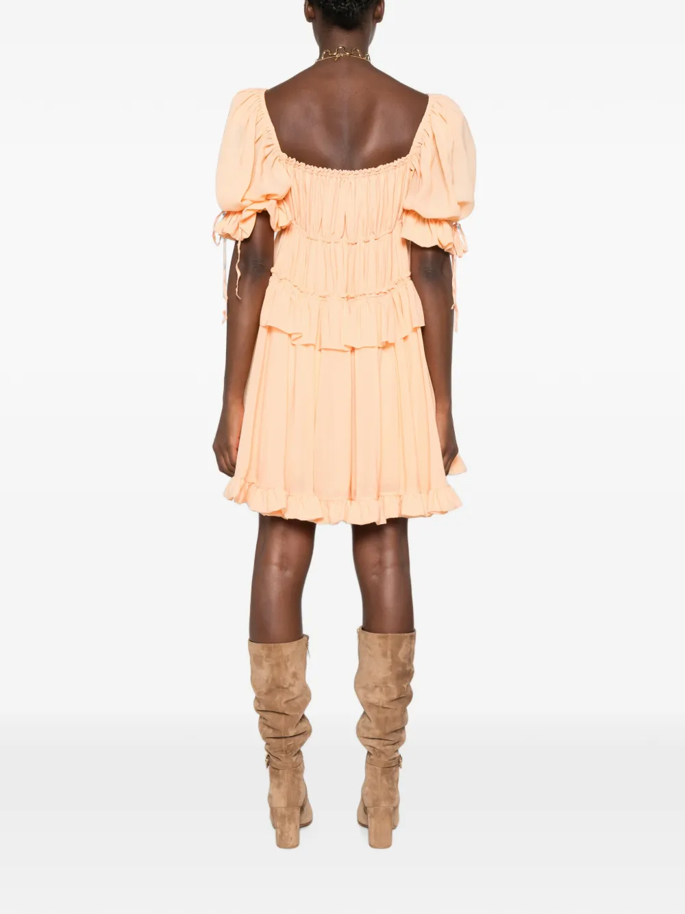 Chloé Mini-jurk met ruches Oranje