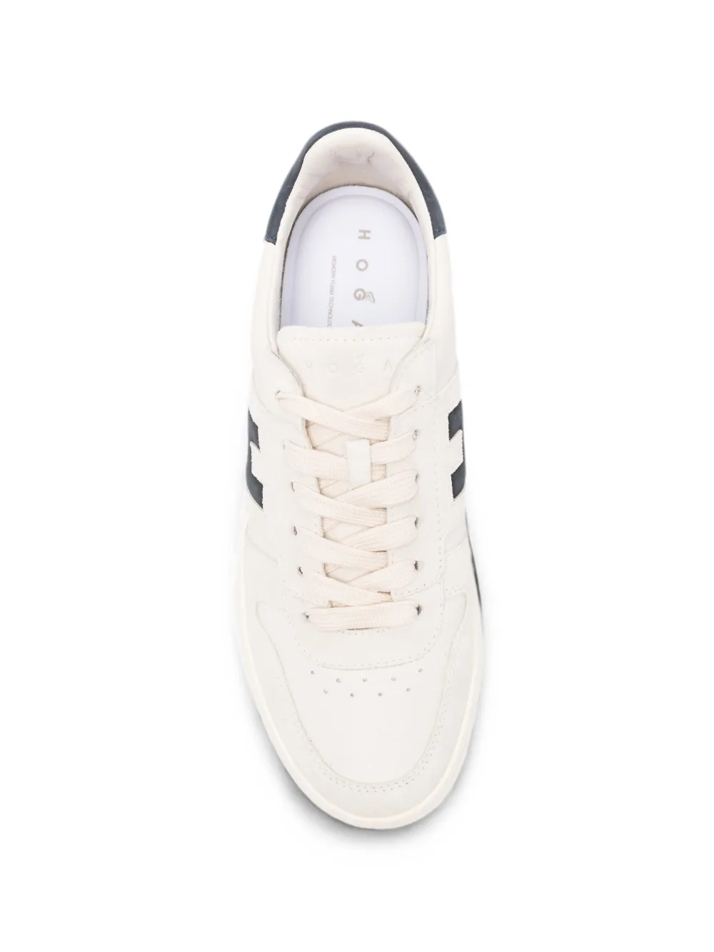 Hogan H-TV logo-patch panelled sneakers Beige