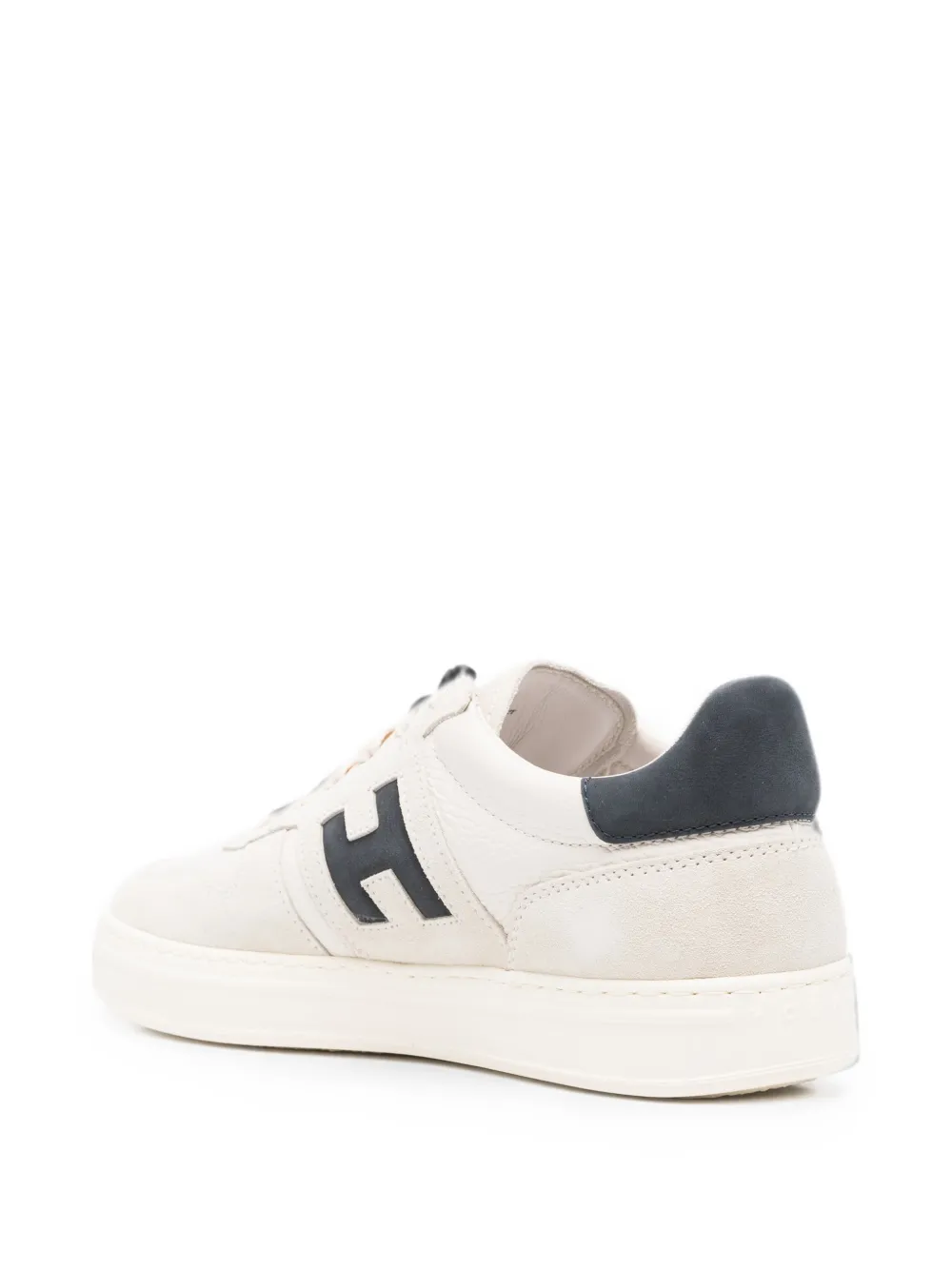 Hogan H-TV logo-patch panelled sneakers Beige