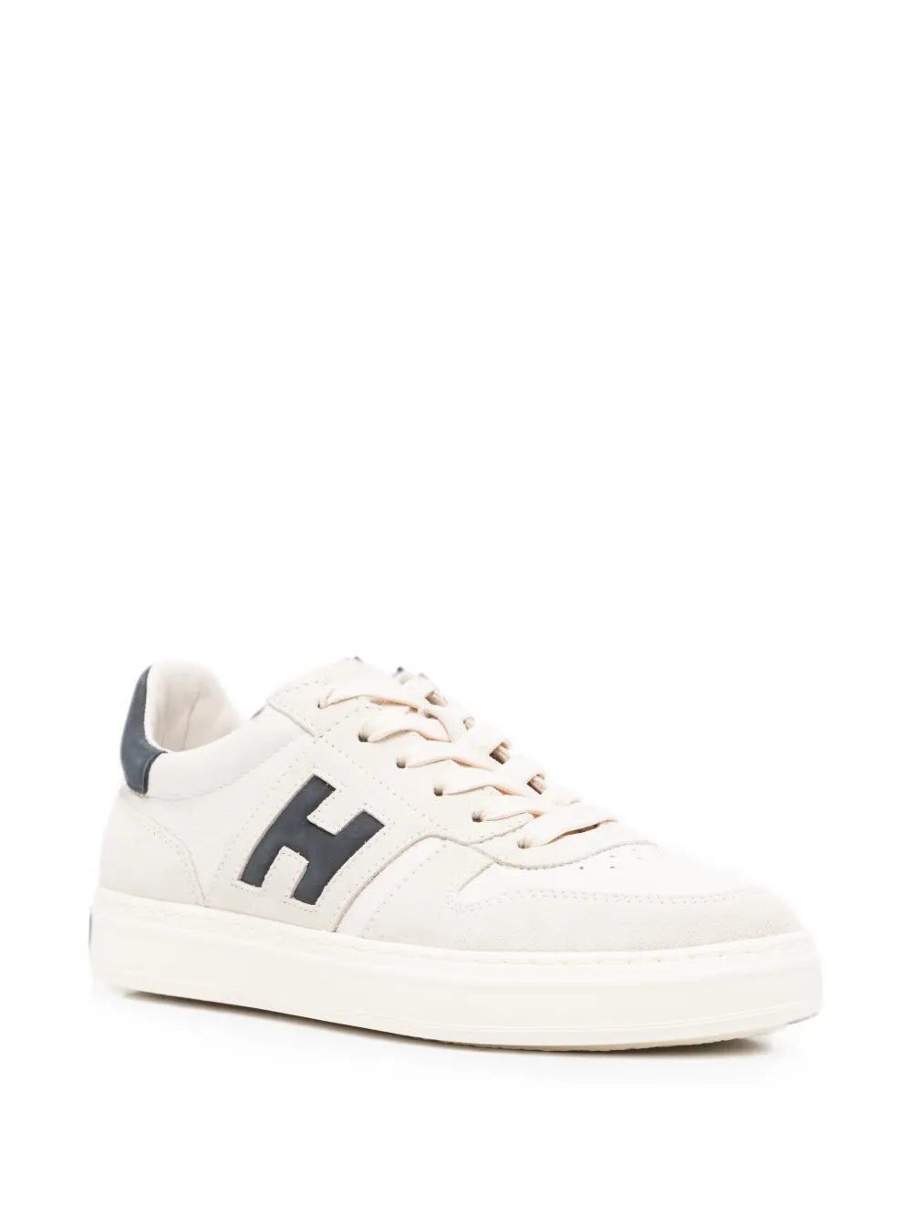 Hogan H-TV logo-patch panelled sneakers Beige