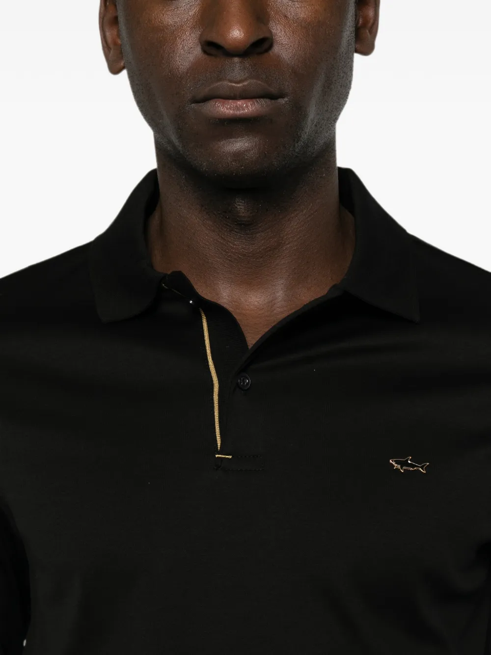 Paul & Shark Poloshirt met logoplakkaat Zwart
