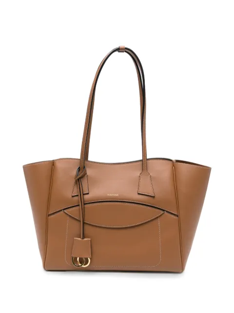 HIDESINS logo-print leather tote bag