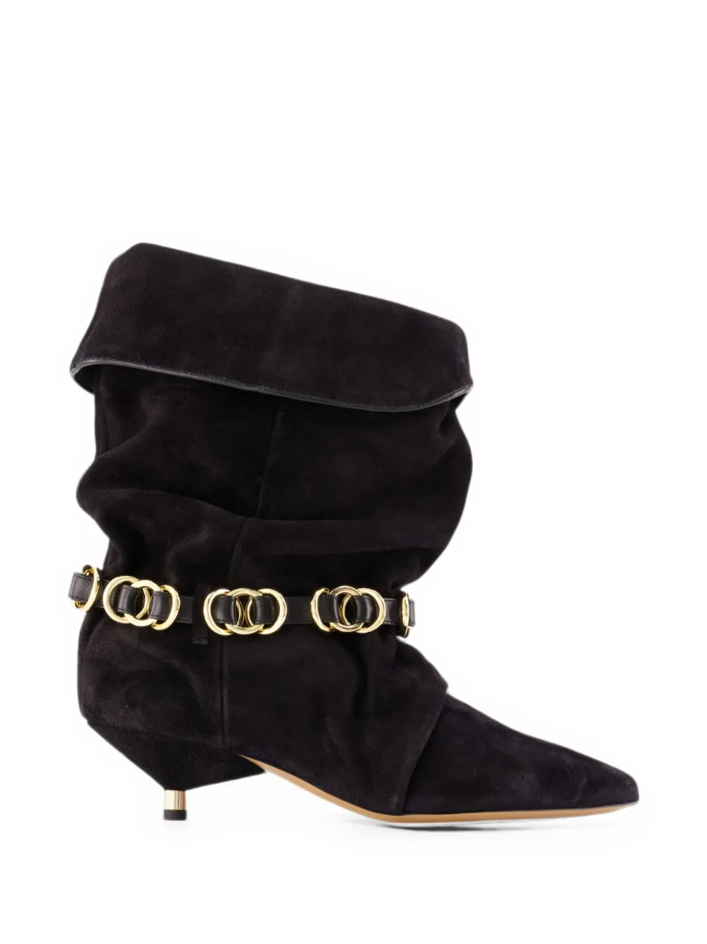 ISABEL MARANT Edrik ring-embellished ankle boots Zwart