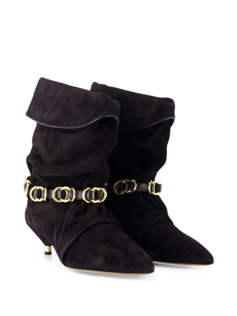 ISABEL MARANT Edrik ring-embellished ankle boots Zwart
