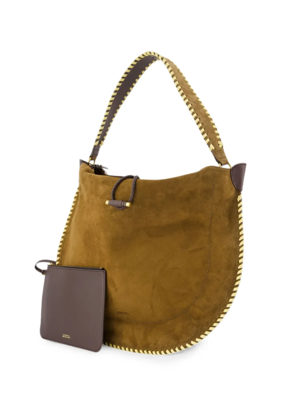 ISABEL MARANT Oskan Soft whipstitch shoulder bag - Braun