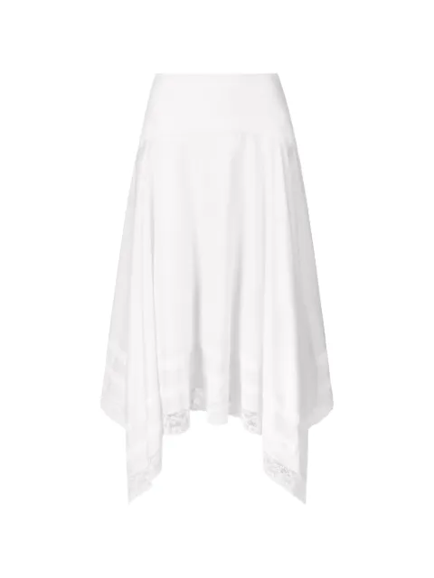 STAUD Ainsley lace-trim handkerchief-hem asymmetric skirt