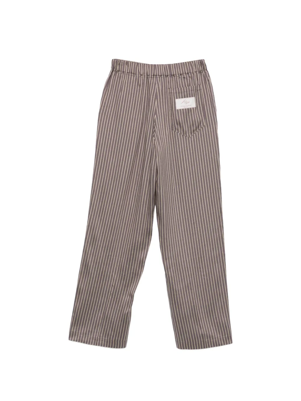 Alysi Broek met elastische tailleband en verticale streep Grijs