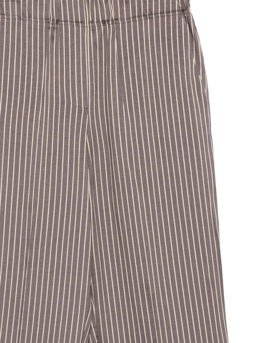 Alysi Broek met elastische tailleband en verticale streep Grijs