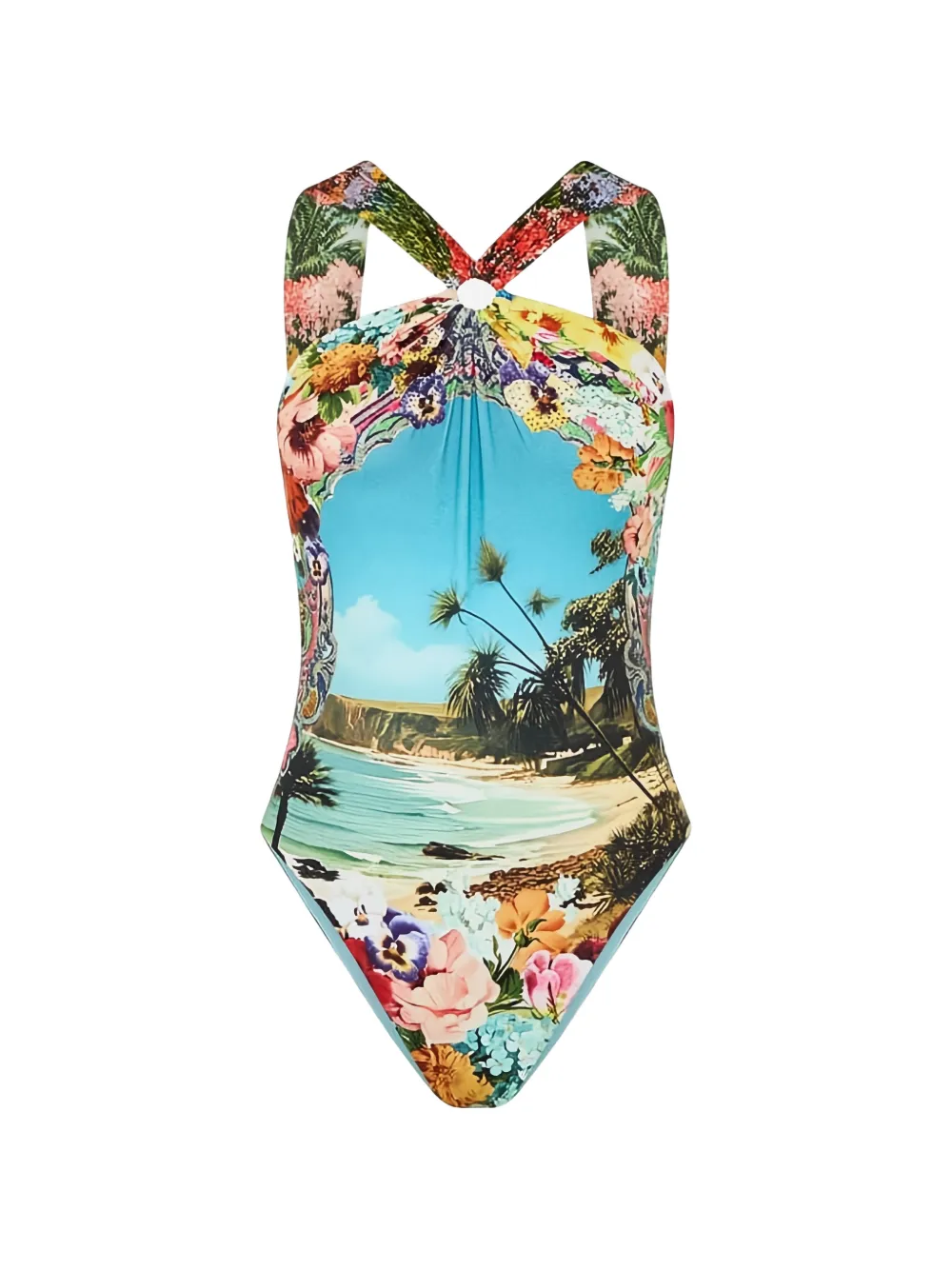 Camilla Costume intero Bathing Bombshell con cristalli - Blu