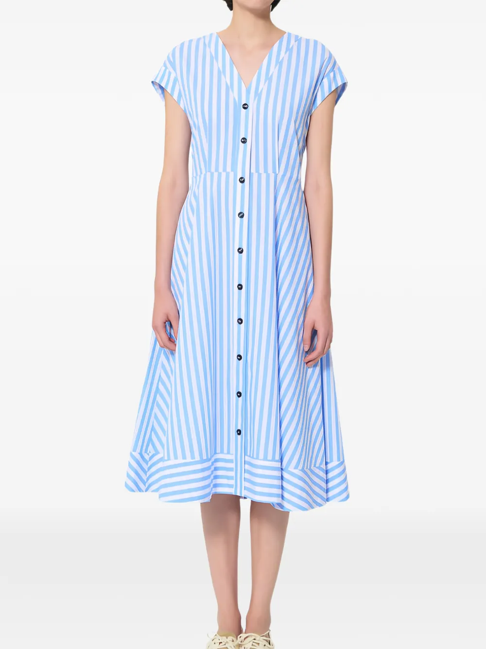 Tara Jarmon Abito midi Rosia a righe - Blu