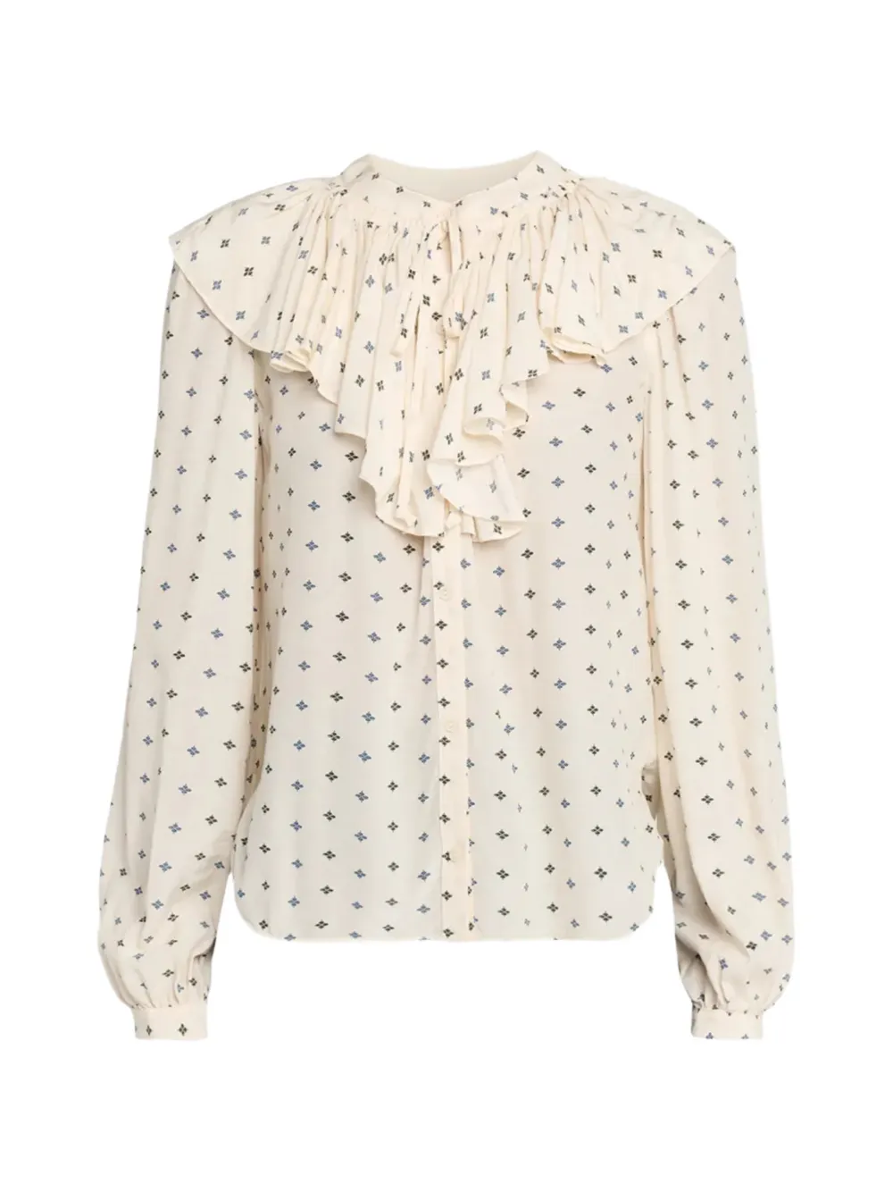 Veronica Beard Gomez blouse met ruches Beige