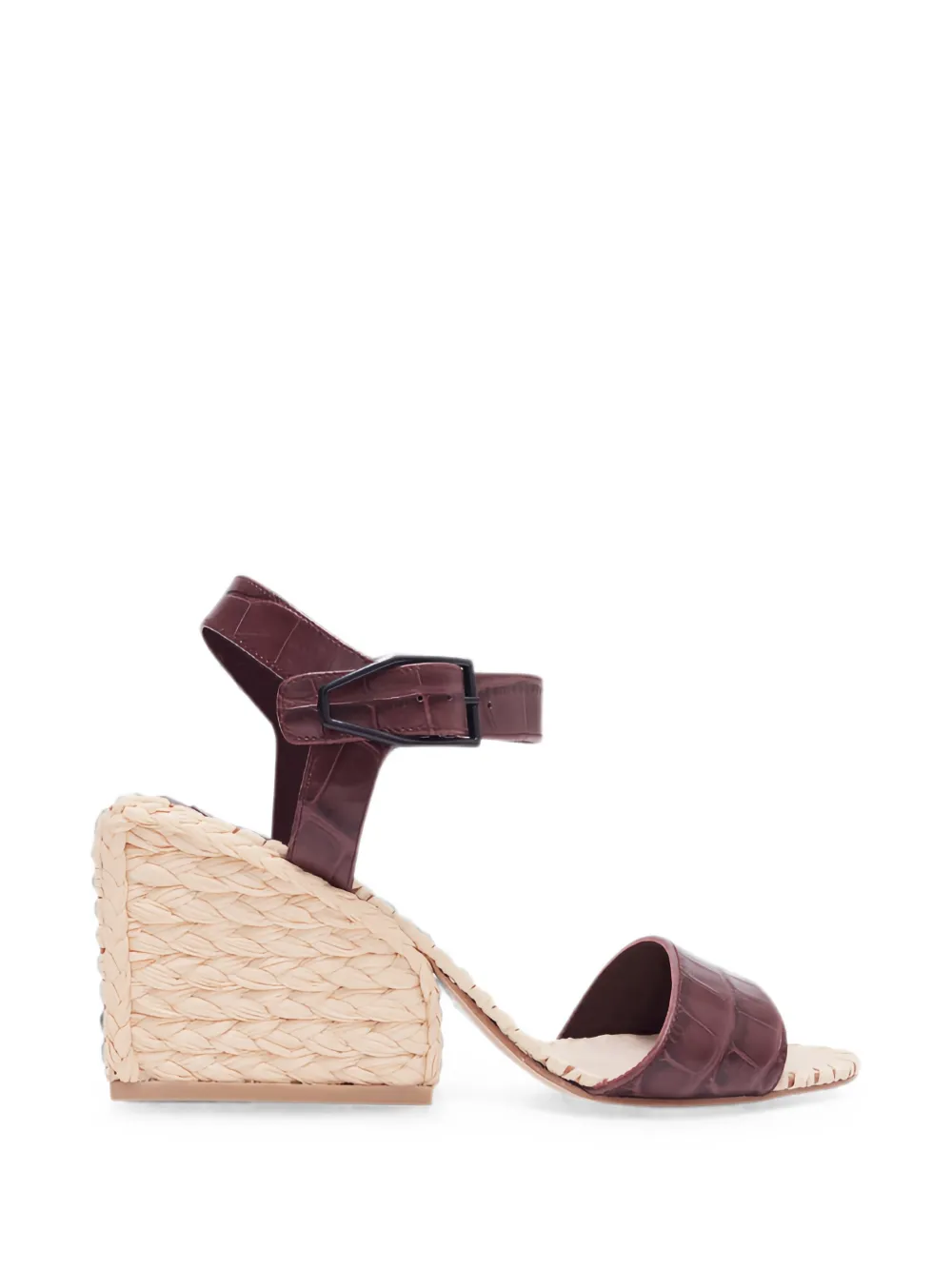 Paul Andrew Adroit Crocodile-effect Raffia-trim Espadrilles In Multi