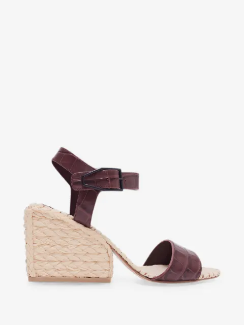 Paul Andrew Adroit crocodile-effect raffia-trim espadrilles