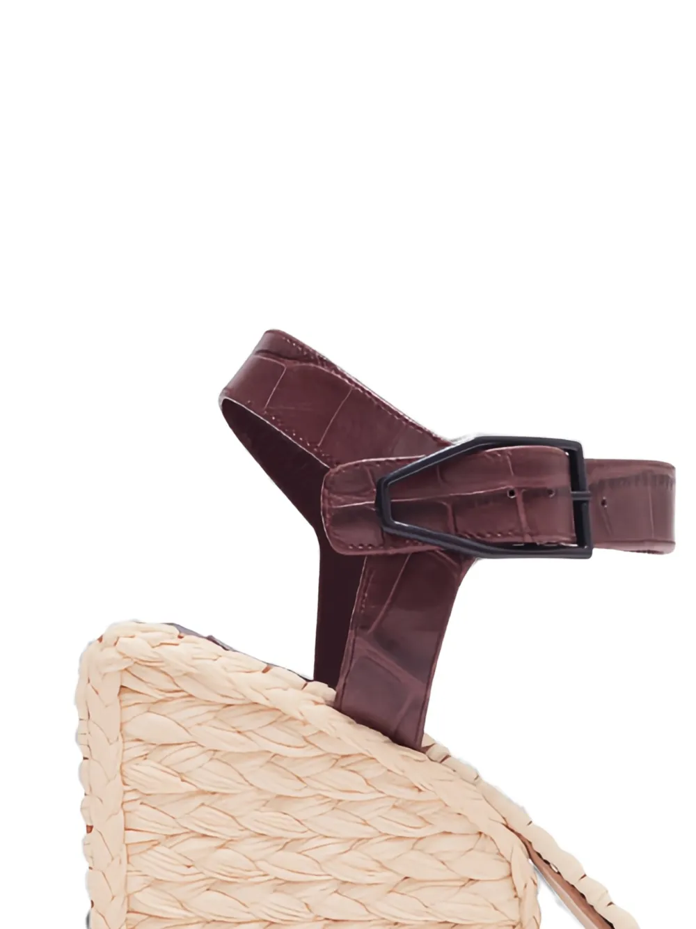 Paul Andrew Adroit crocodile-effect raffia-trim espadrilles Bruin