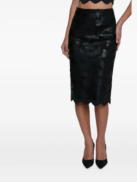 L'Agence Royal lace-overlay midi skirt