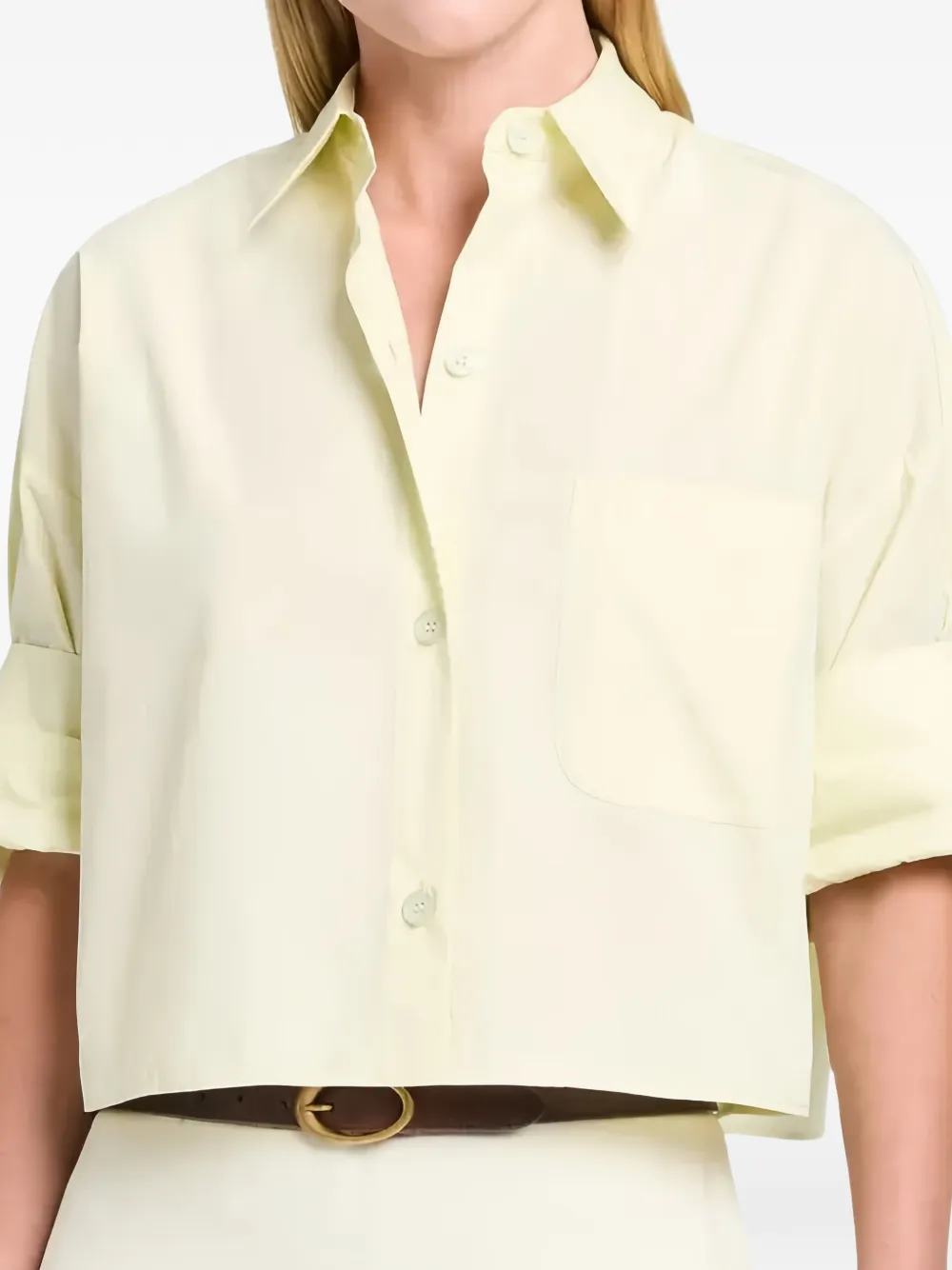 TWP Next ex cropped linen shirt - Yellow