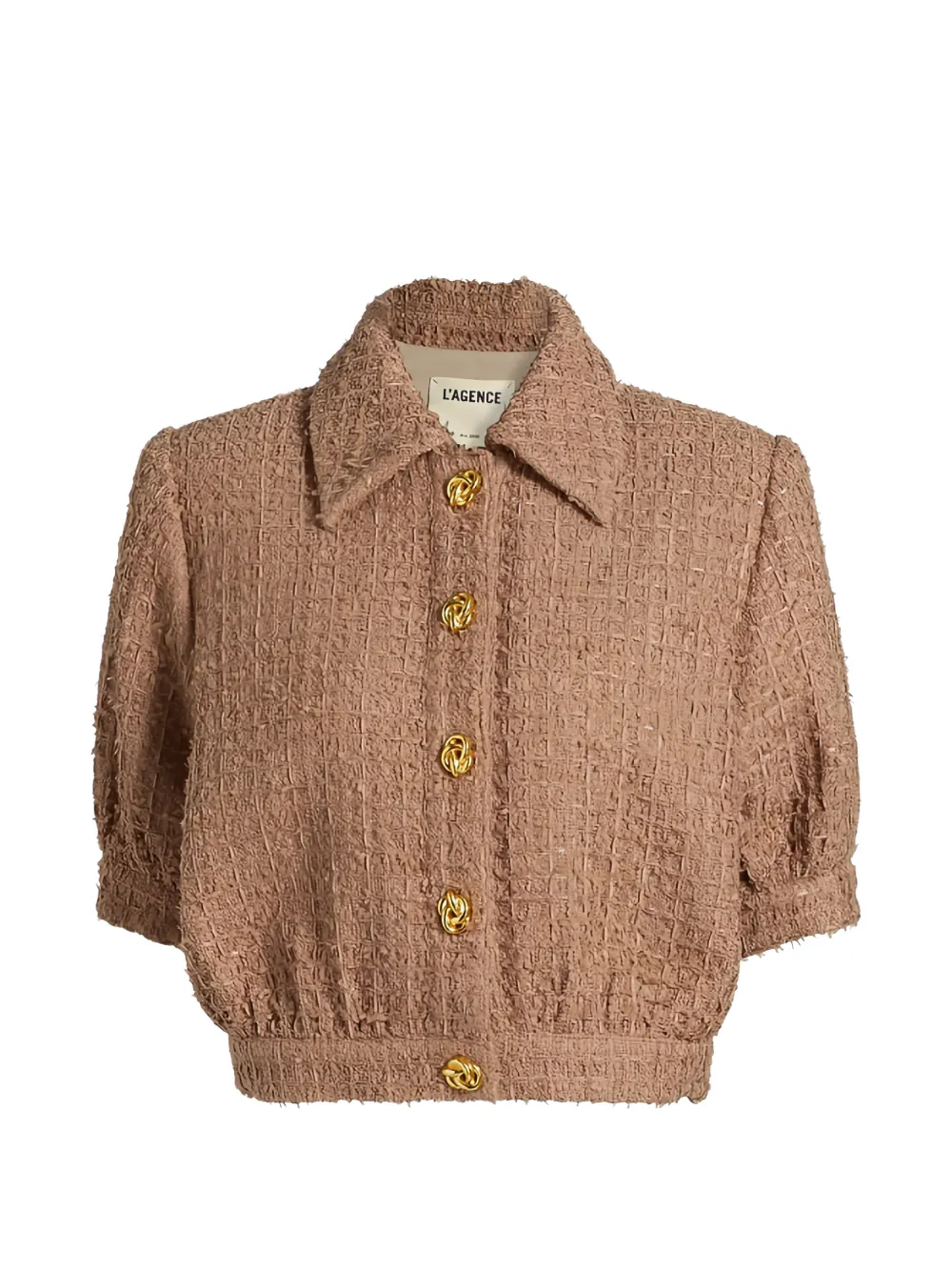 L'Agence tweed cropped jacket Bruin