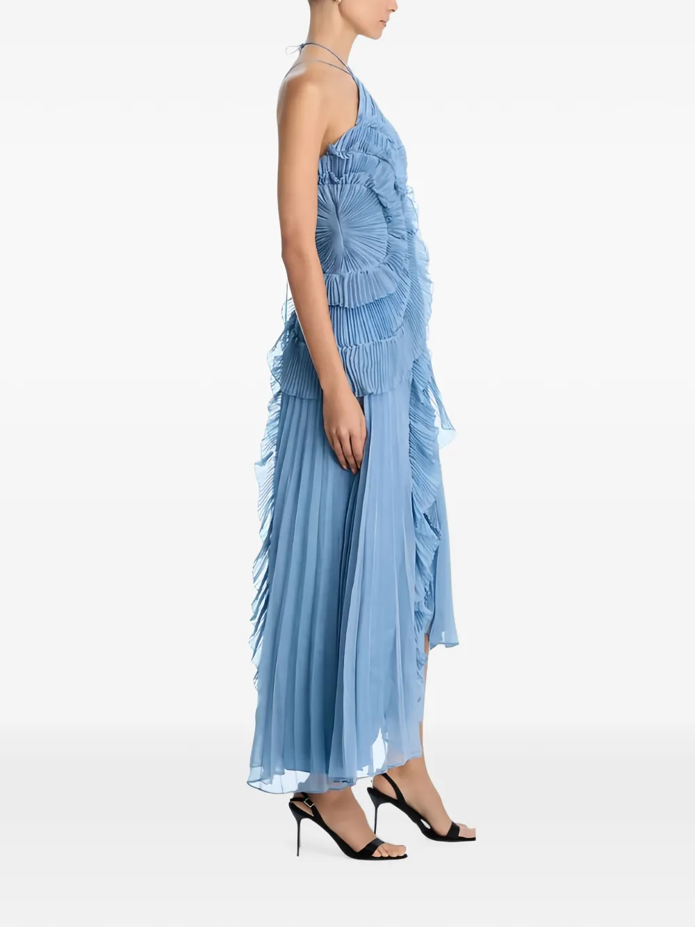 Amur Lorelei asymmetrische jurk Blauw