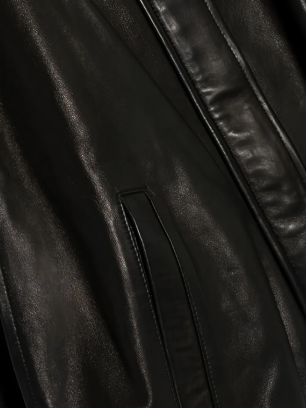 SIMKHAI Jada Leather Cape Jacket in Black, view 4