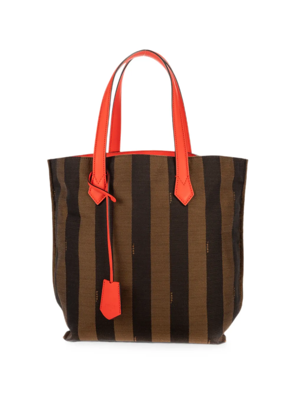 Fendi Pre-Owned Pequin striped tote bag - Braun