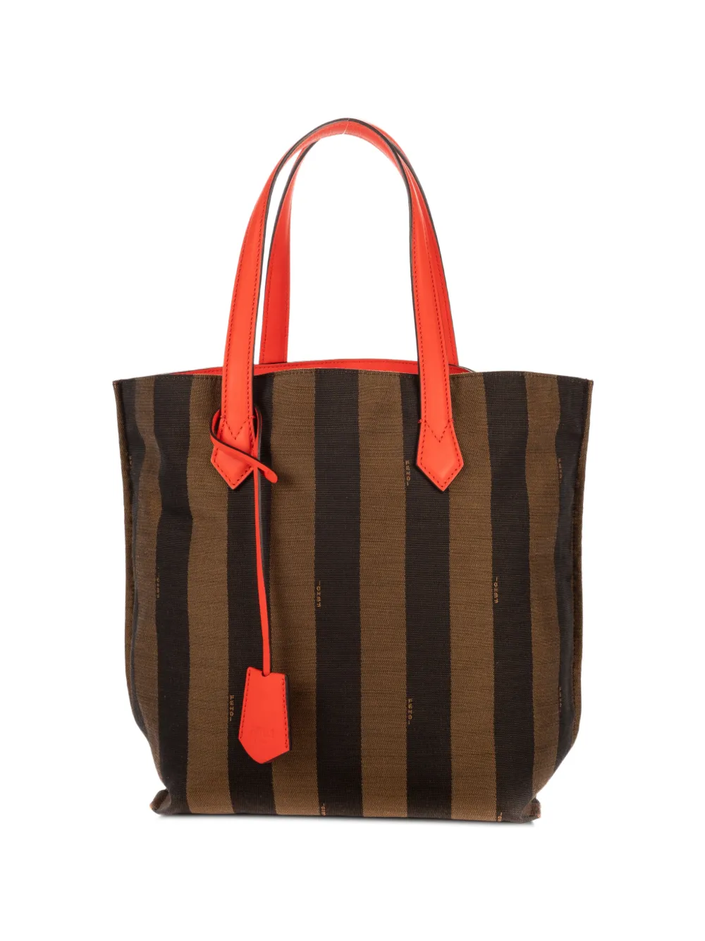 Fendi Pre-Owned Pequin striped tote bag - Marrone