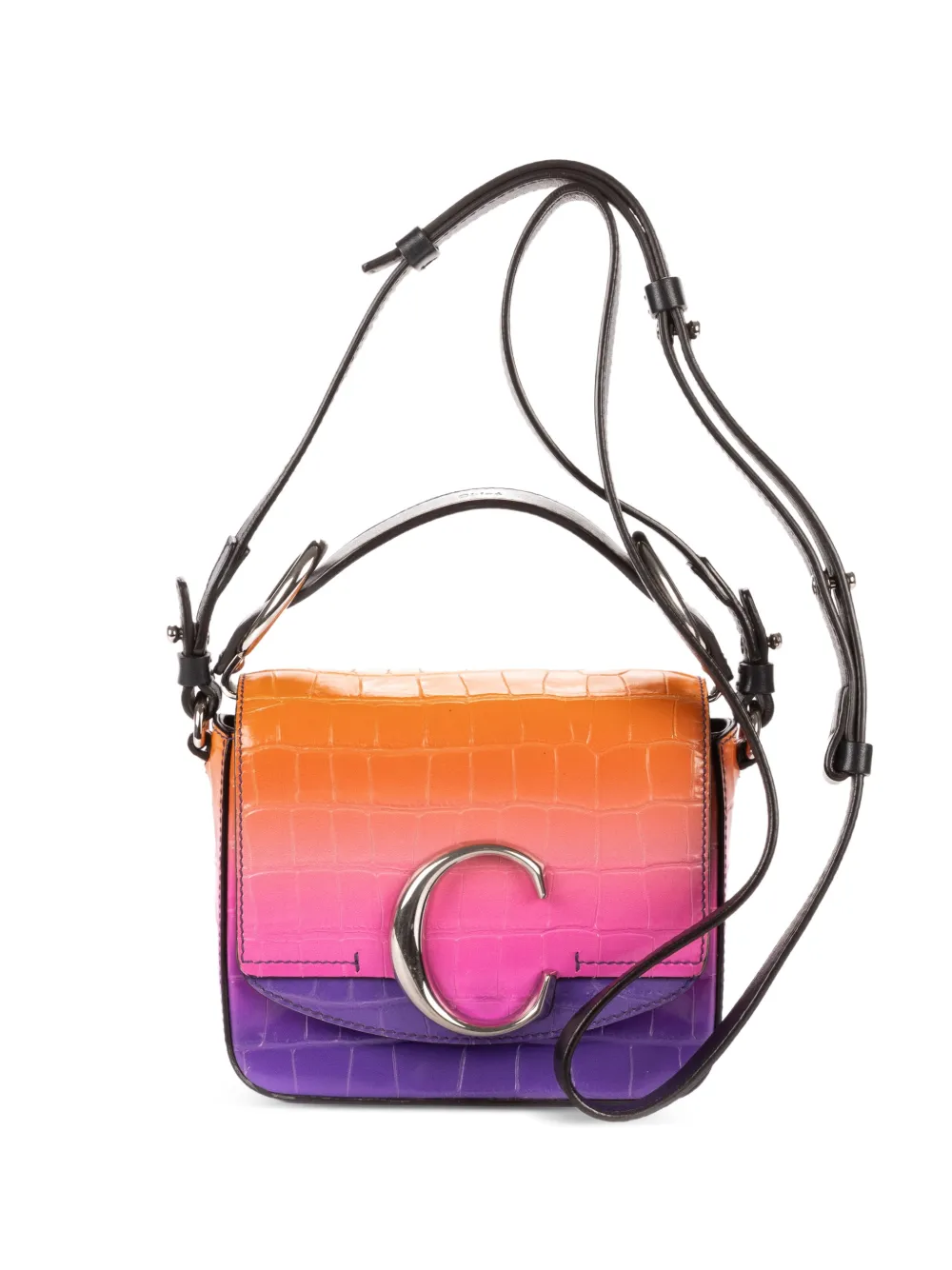Chloé Pre-Owned C-plaque embossed tote bag - Orange