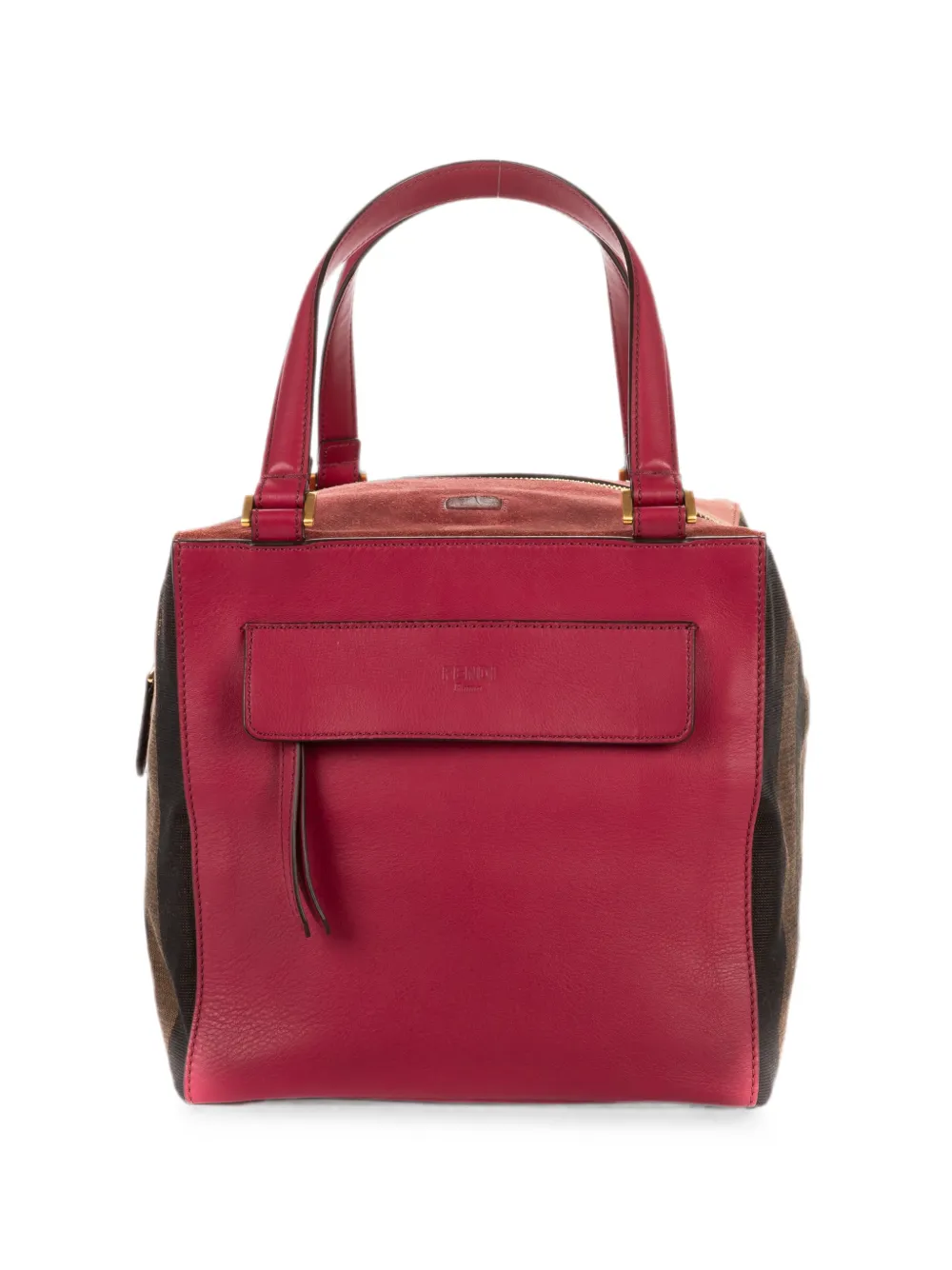 Fendi Pre-Owned Pequin-stripe shopper tote bag - Rosa