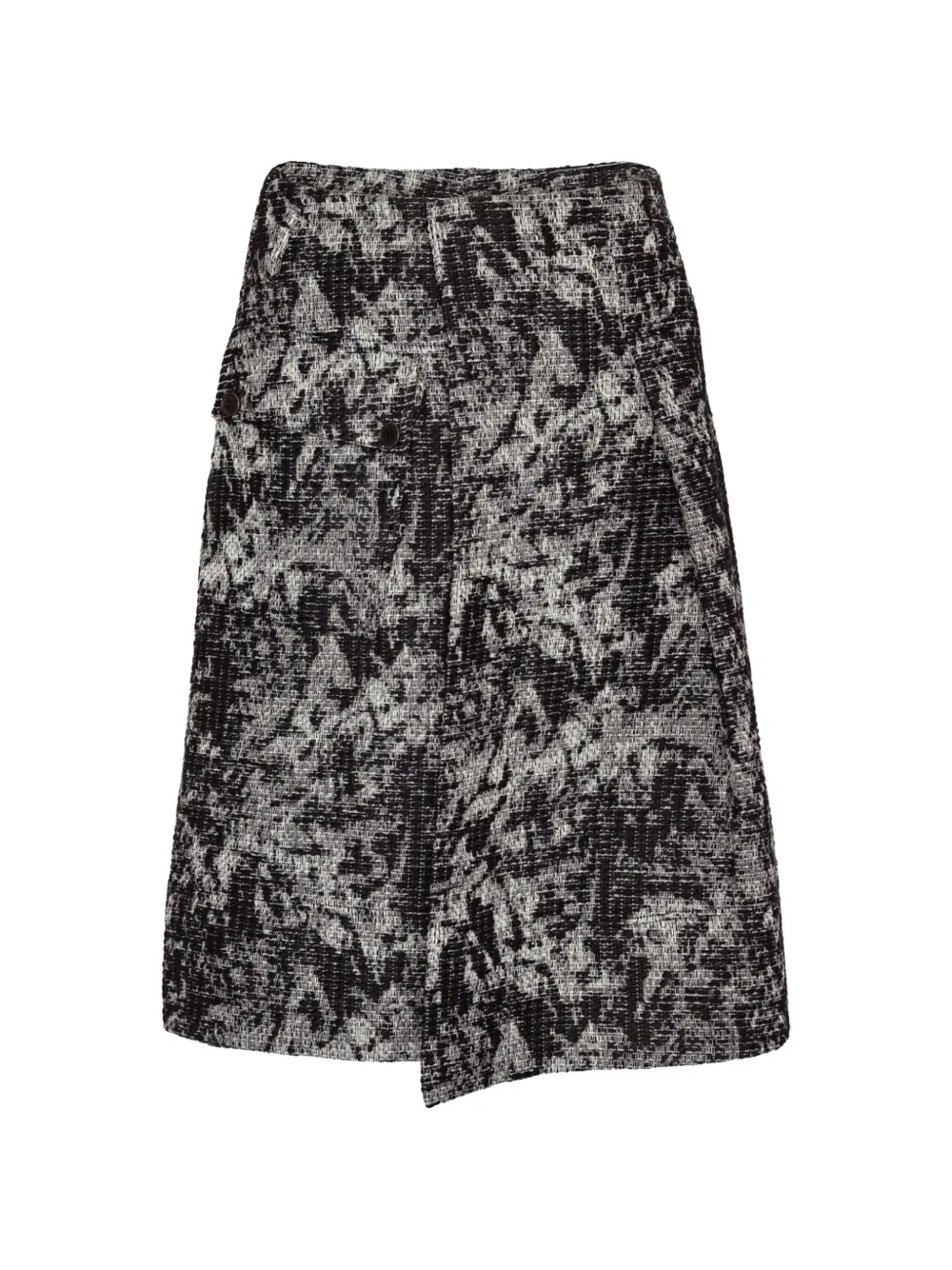 Henrik Vibskov Carry asymmetric textured midi skirt Zwart