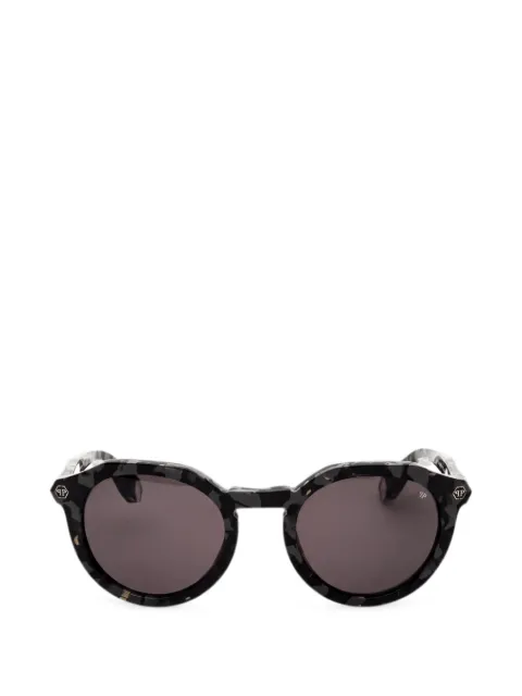 Philipp Plein tortoiseshell-effect round-frame sunglasses
